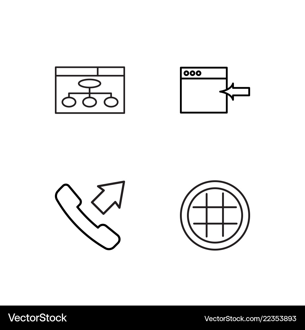 Web simple outlined icons set Web simple outlined icons set Vector Image
