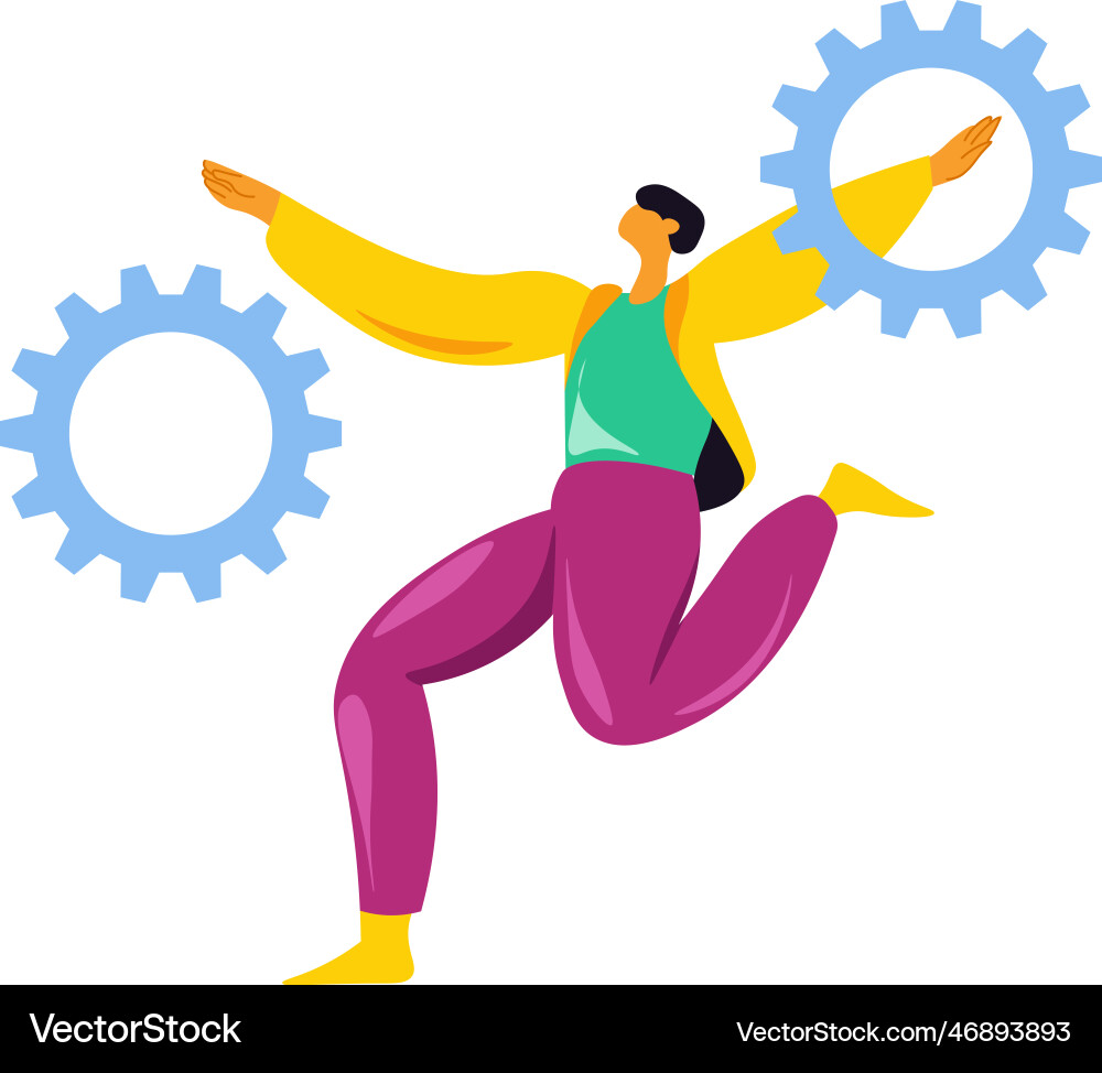 Working process and balance at project vector image