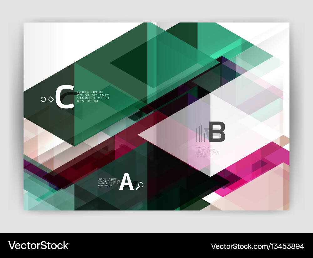Abstract background with color triangles annual Abstract background with color triangles annual Vector Image