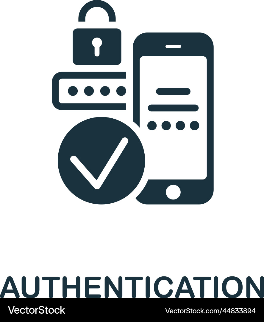 Authentication icon monochrome simple smart Authentication icon monochrome simple smart Vector Image