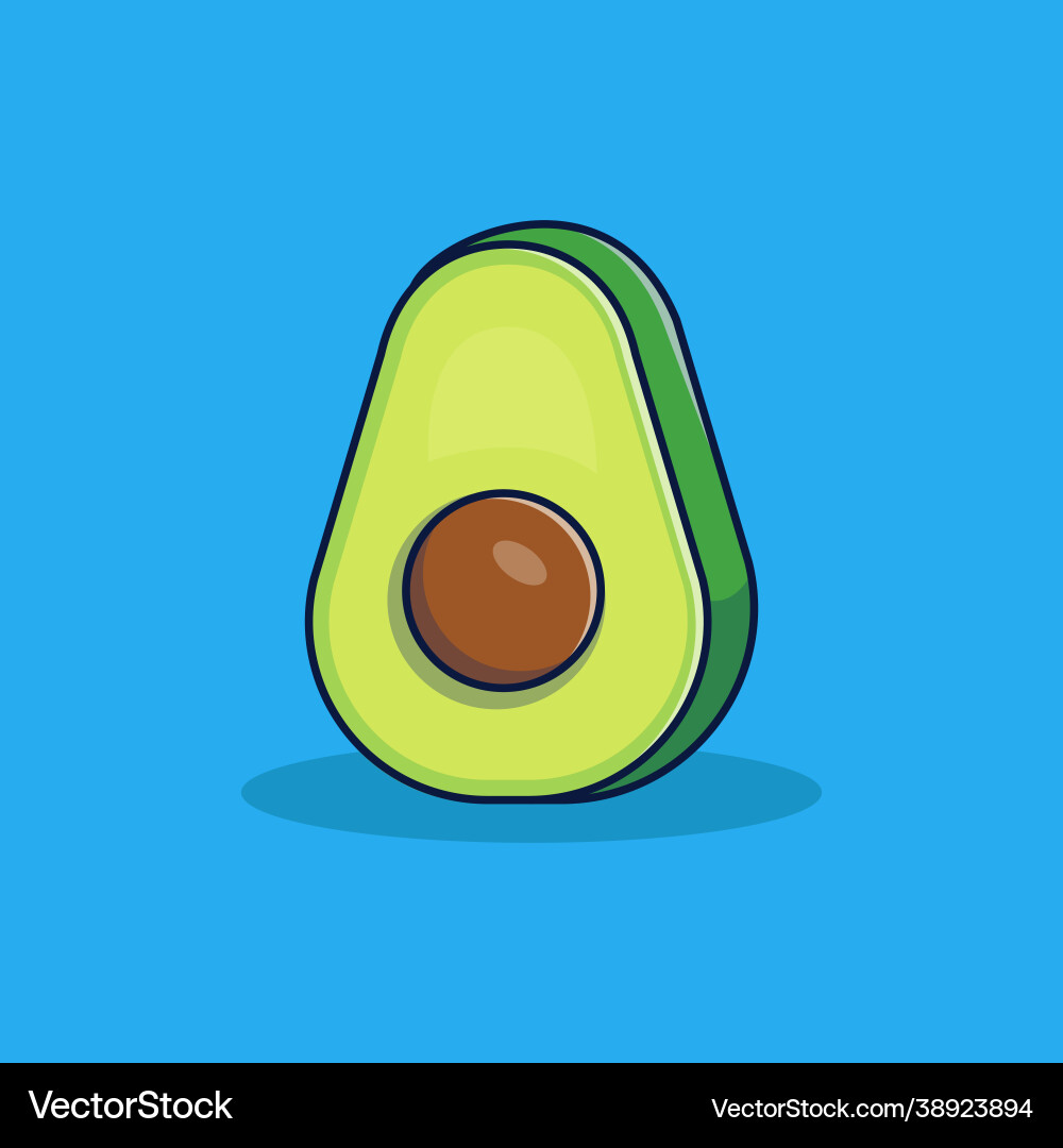 Avocado with simple style isolated design Avocado with simple style isolated design Vector Image
