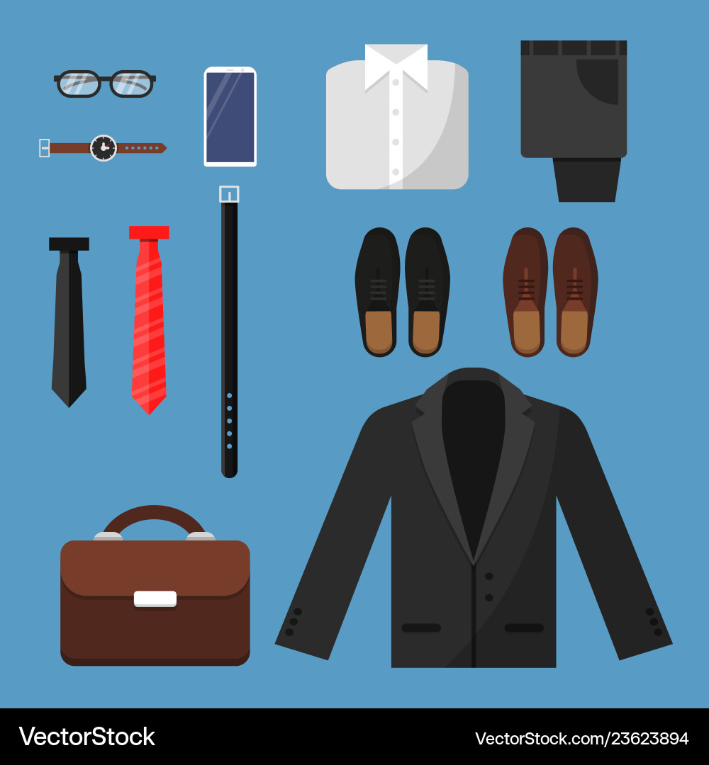Businessman clothes fashion mens items pants Businessman clothes fashion mens items pants vector image