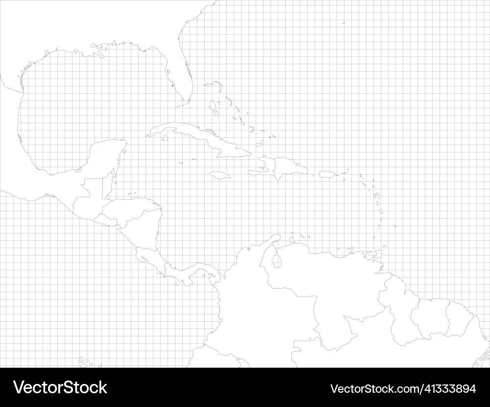 Central america simple outline blank map Central america simple outline blank map vector image