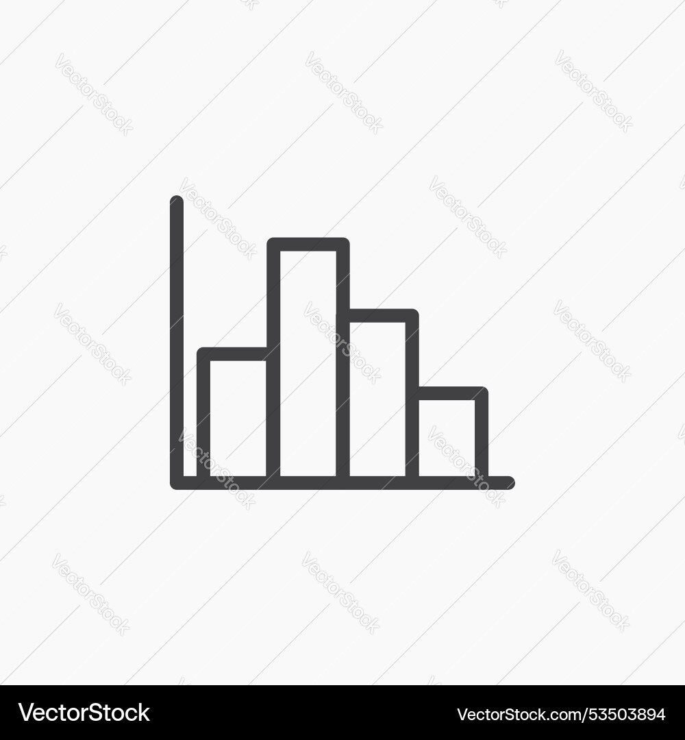 Chart histogramline in thin line black color flat Vector Image