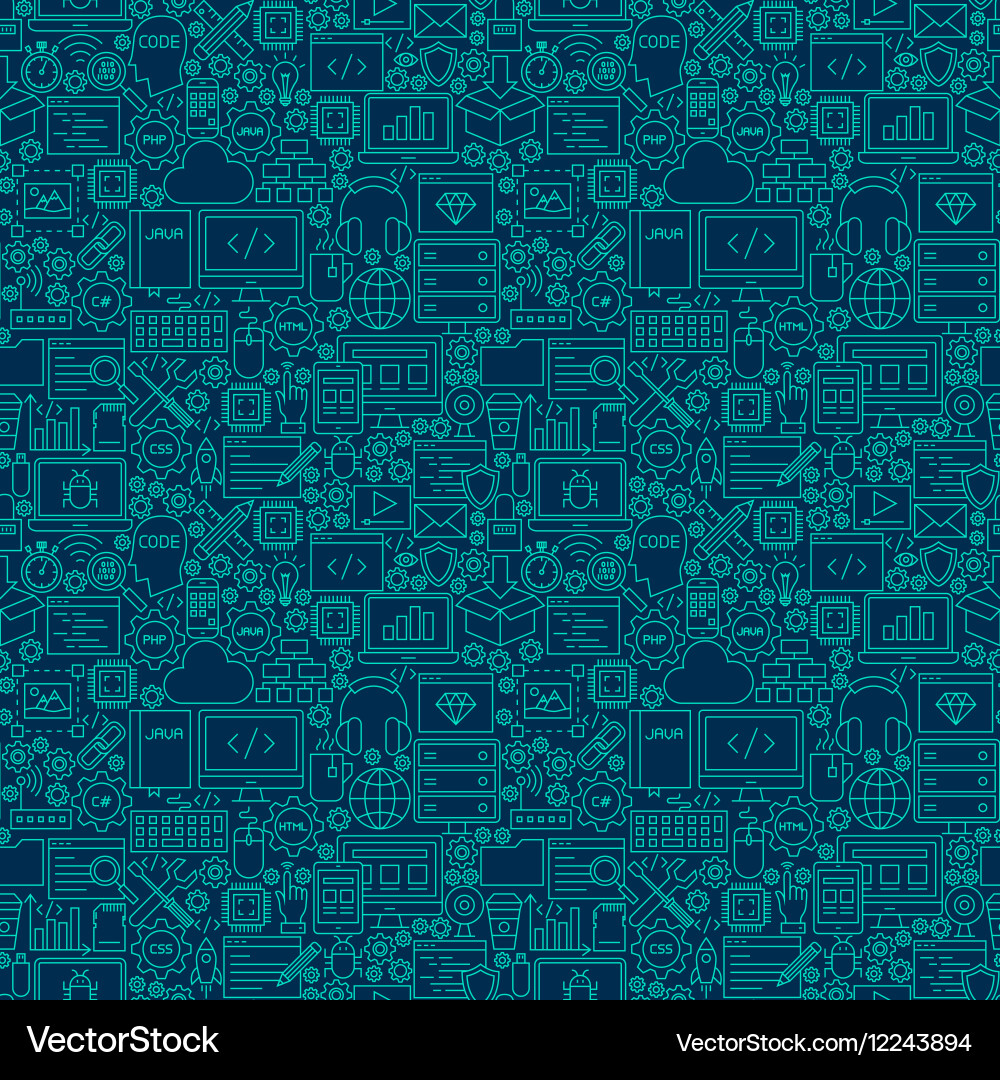 Dark Coding Seamless Pattern vector image