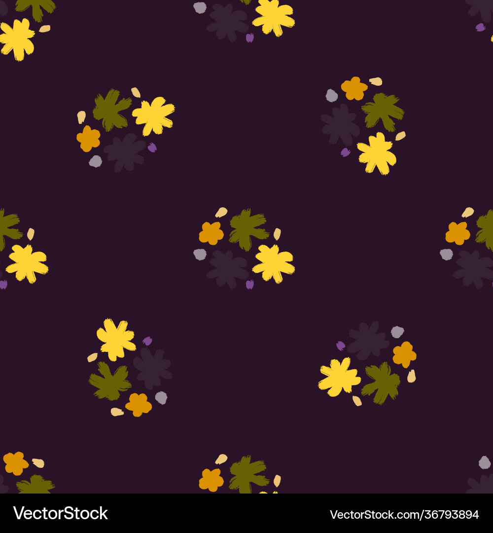 Dark tones seamless pattern with botanic contrast Dark tones seamless pattern with botanic contrast vector image