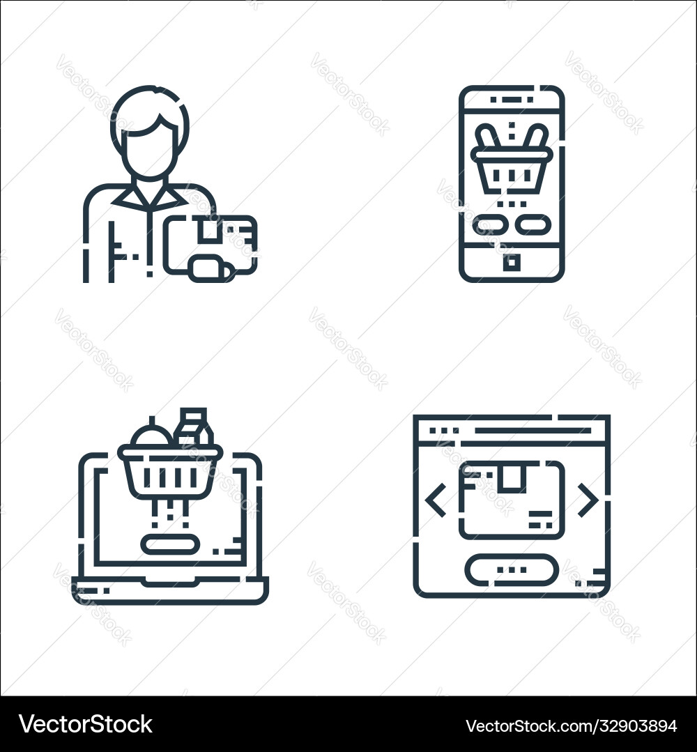 Delivery line icons linear set quality Delivery line icons linear set quality Vector Image