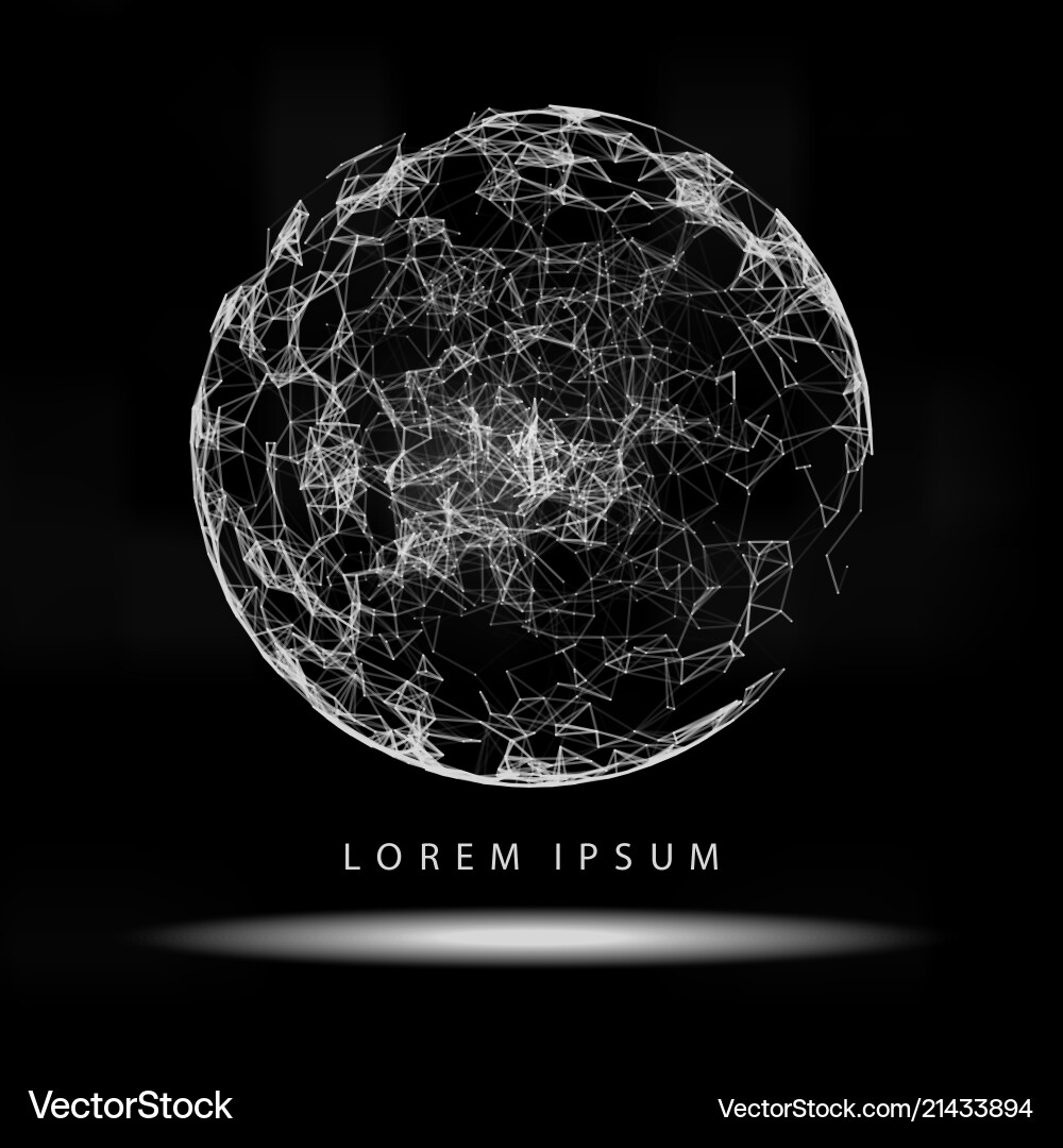 Distorted Mesh Sphere - Abstract 3D vector image