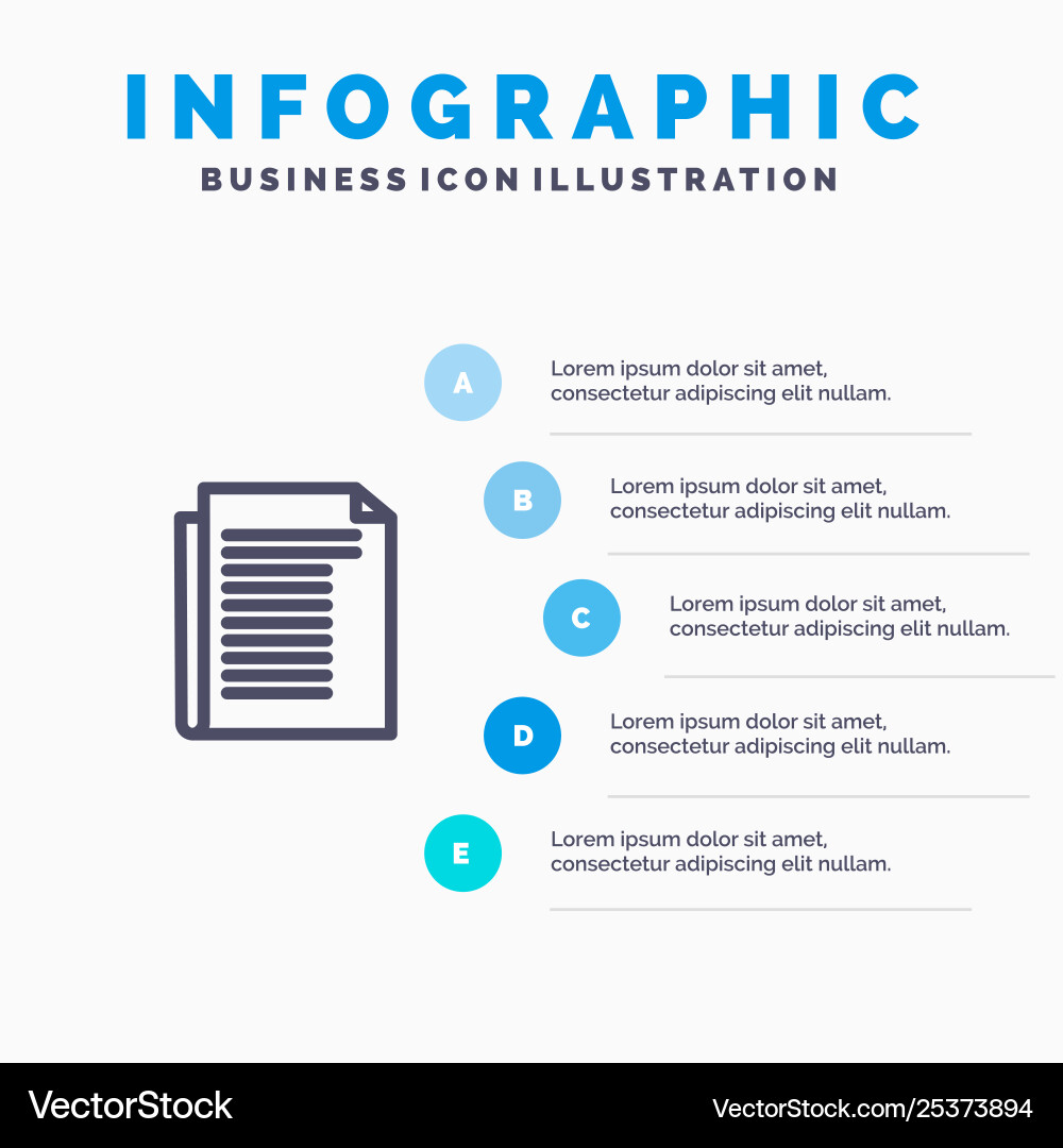 Document note report paper line icon with 5 steps Document note report paper line icon with 5 steps vector image