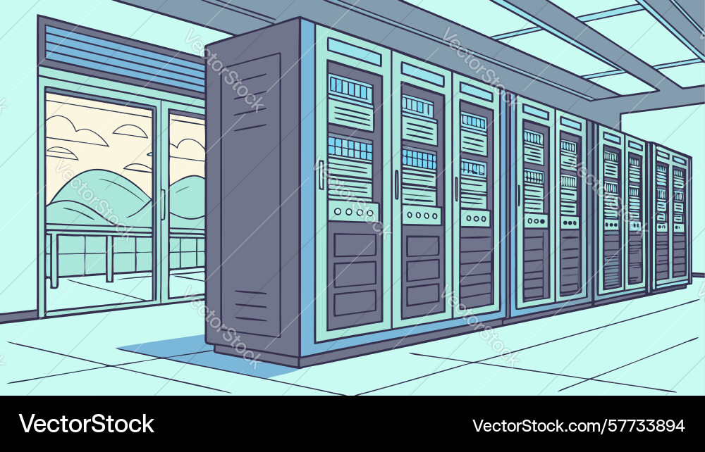 Efficient data center scalable computing vector image