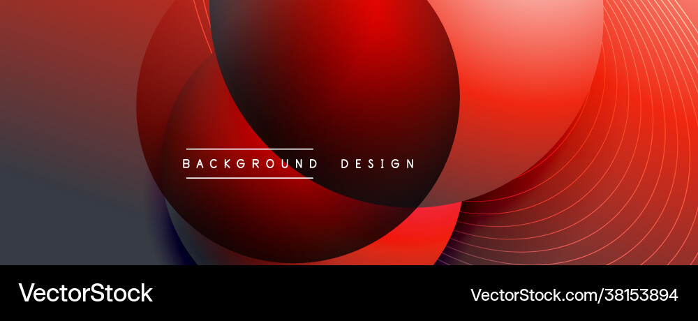Gradient circles with shadows techno vector image
