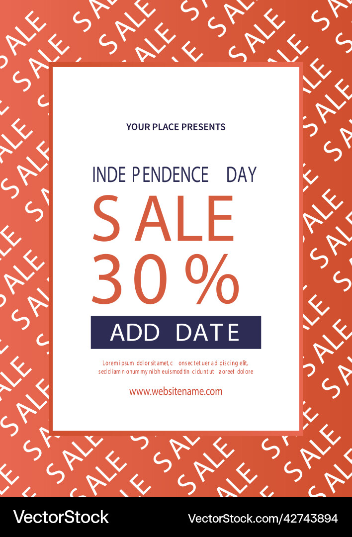 Independence day discount sale poster flyer design Independence day discount sale poster flyer design vektorbild