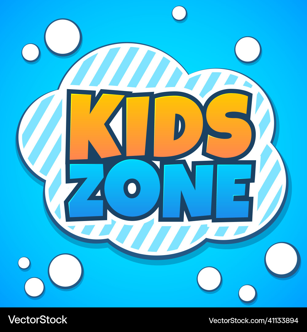 Kids zone label children game park logo Kids zone label children game park logo vector image