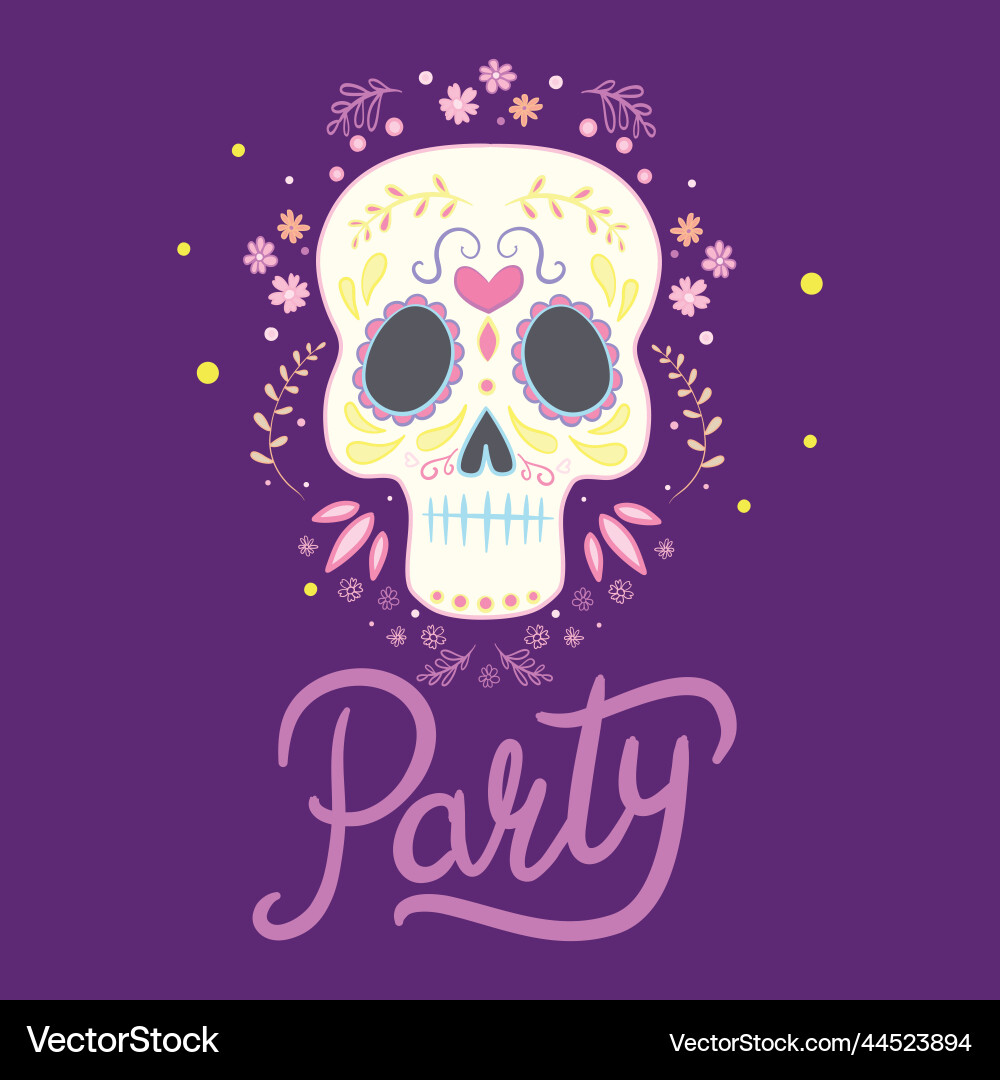 Mexiko Blumen Totenkopf und Lebensmittelelemente Mexiko Blumen Totenkopf und Lebensmittelelemente vektorbild