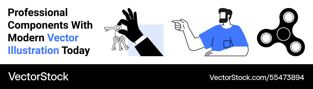 Modern concepts featuring hand keys pointing Modern concepts featuring hand keys pointing vector image