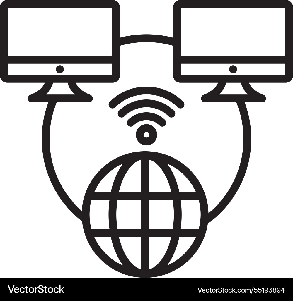 Network connection line icon design Vector Image