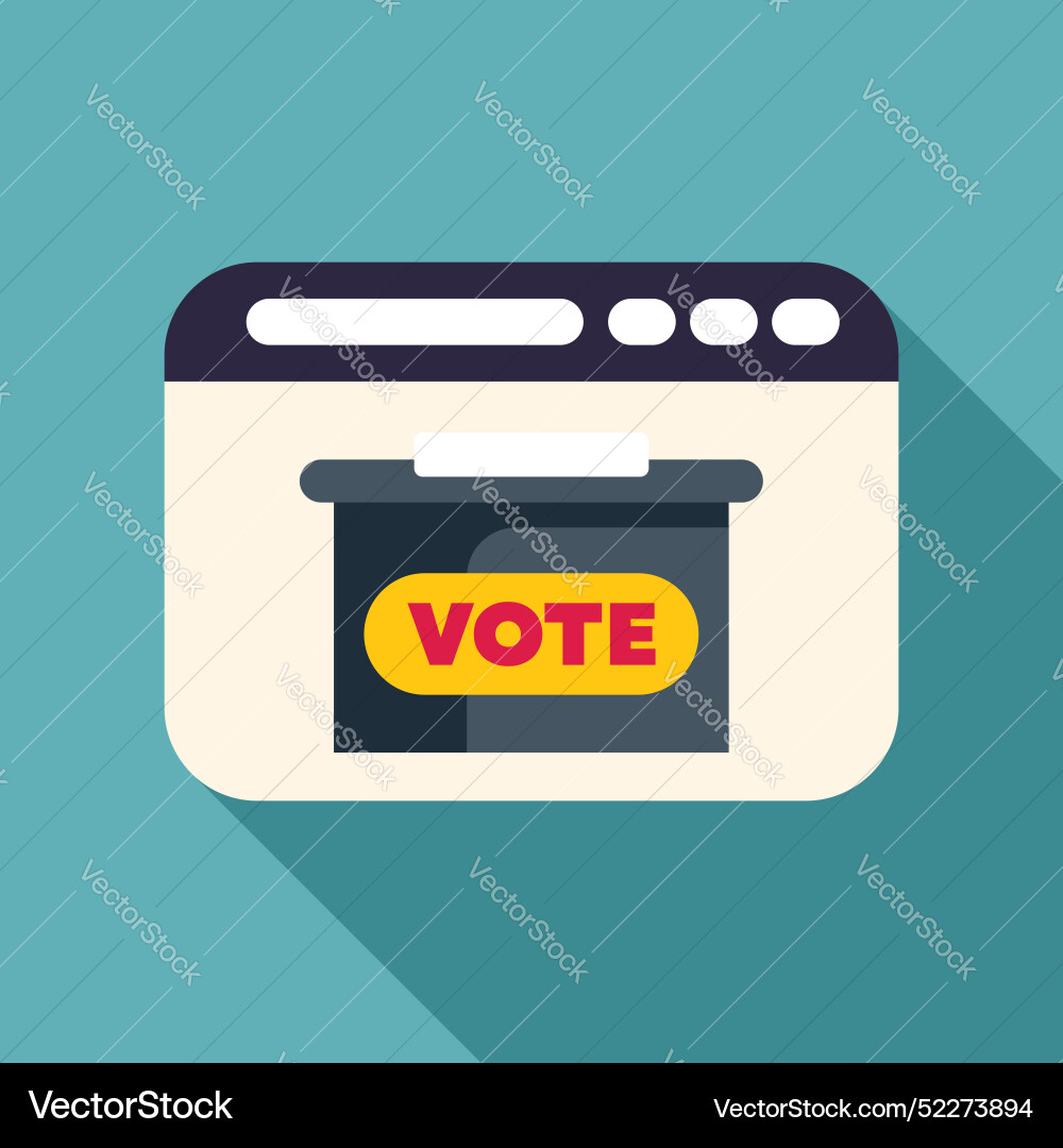 Online voting box on internet web page with vote Online voting box on internet web page with vote vector image
