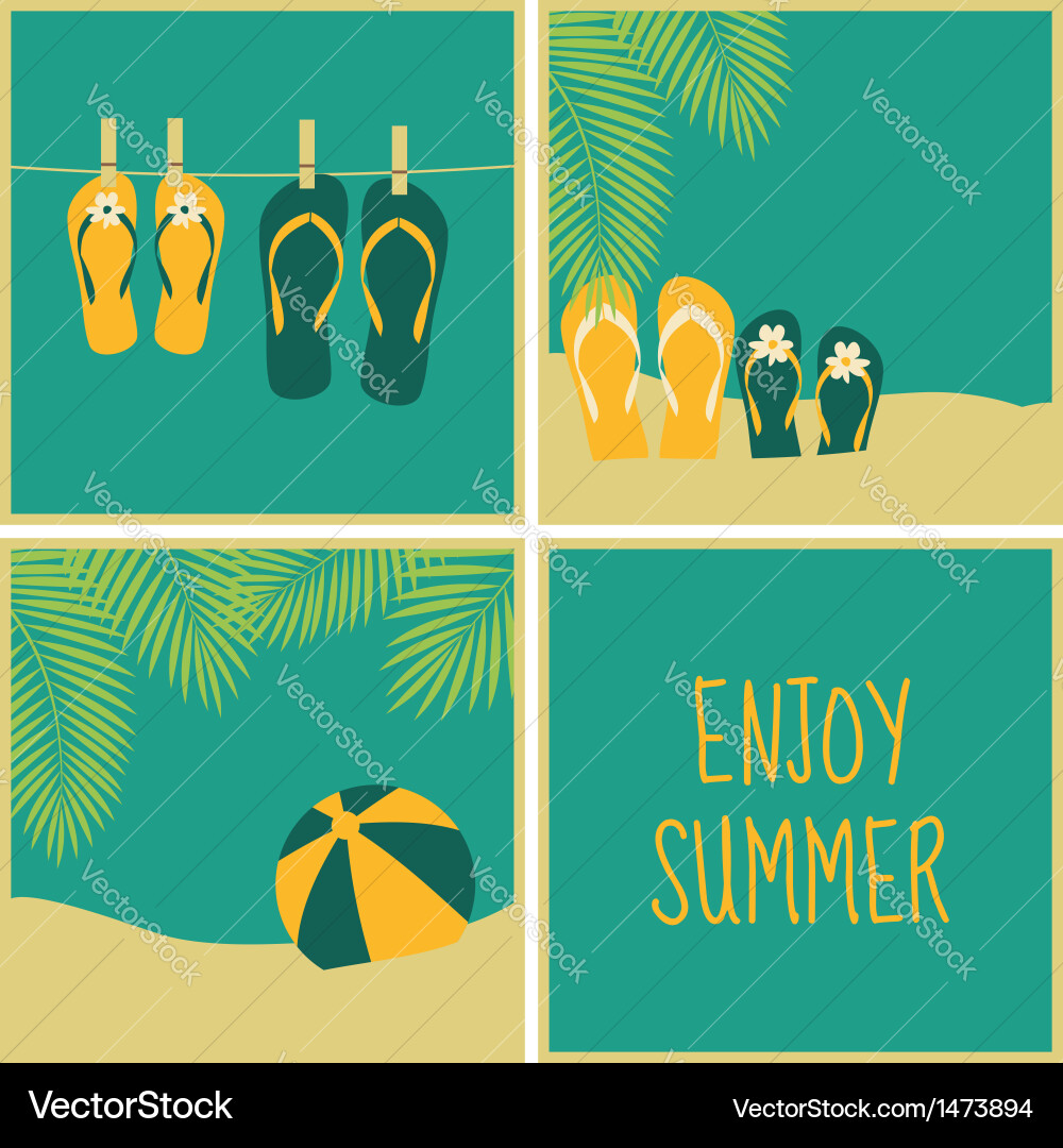 Summer Vacation Cards Vector Image