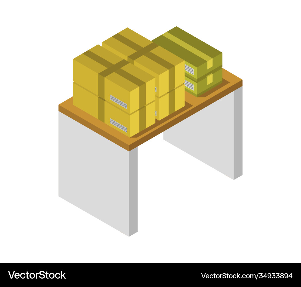 Table with box Vector Image
