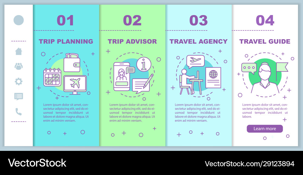 Traveling onboarding mobile web pages template Traveling onboarding mobile web pages template vector image