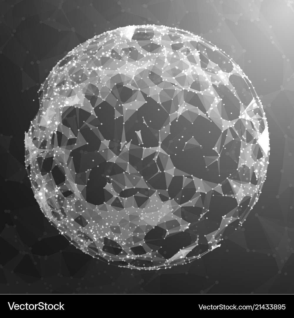 Abstract 3d illuminated distorted mesh sphere Abstract 3d illuminated distorted mesh sphere vector image