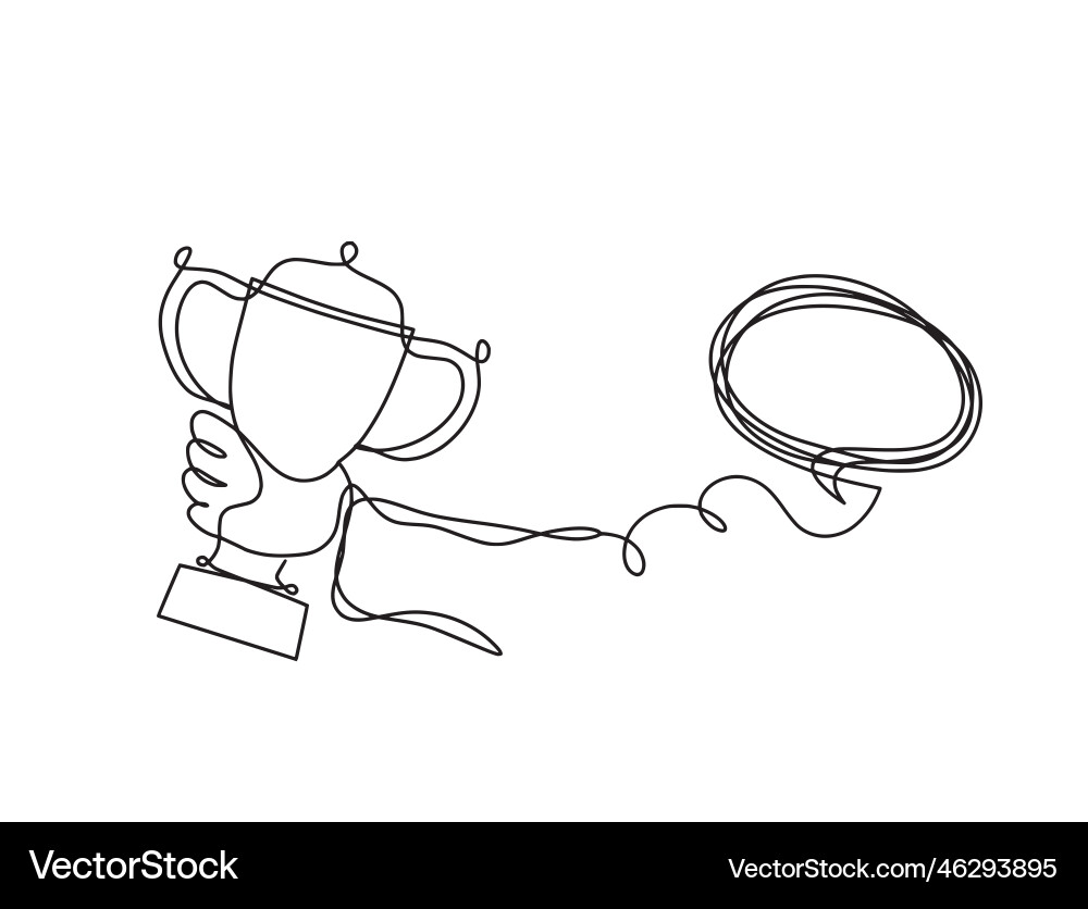 Abstract cup with comment as continuous lines Vector Image