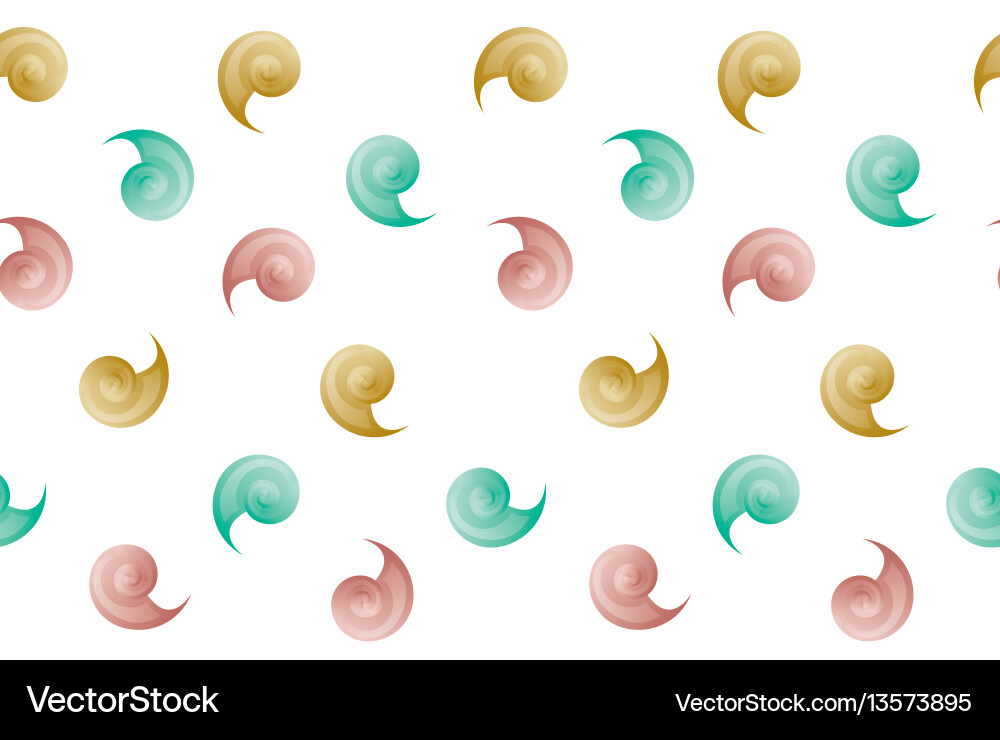 Abstract shell seamless pattern in kid-style vector image