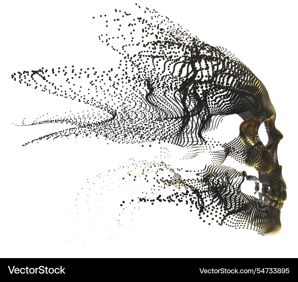 An image of a skull created from many small An image of a skull created from many small vector image