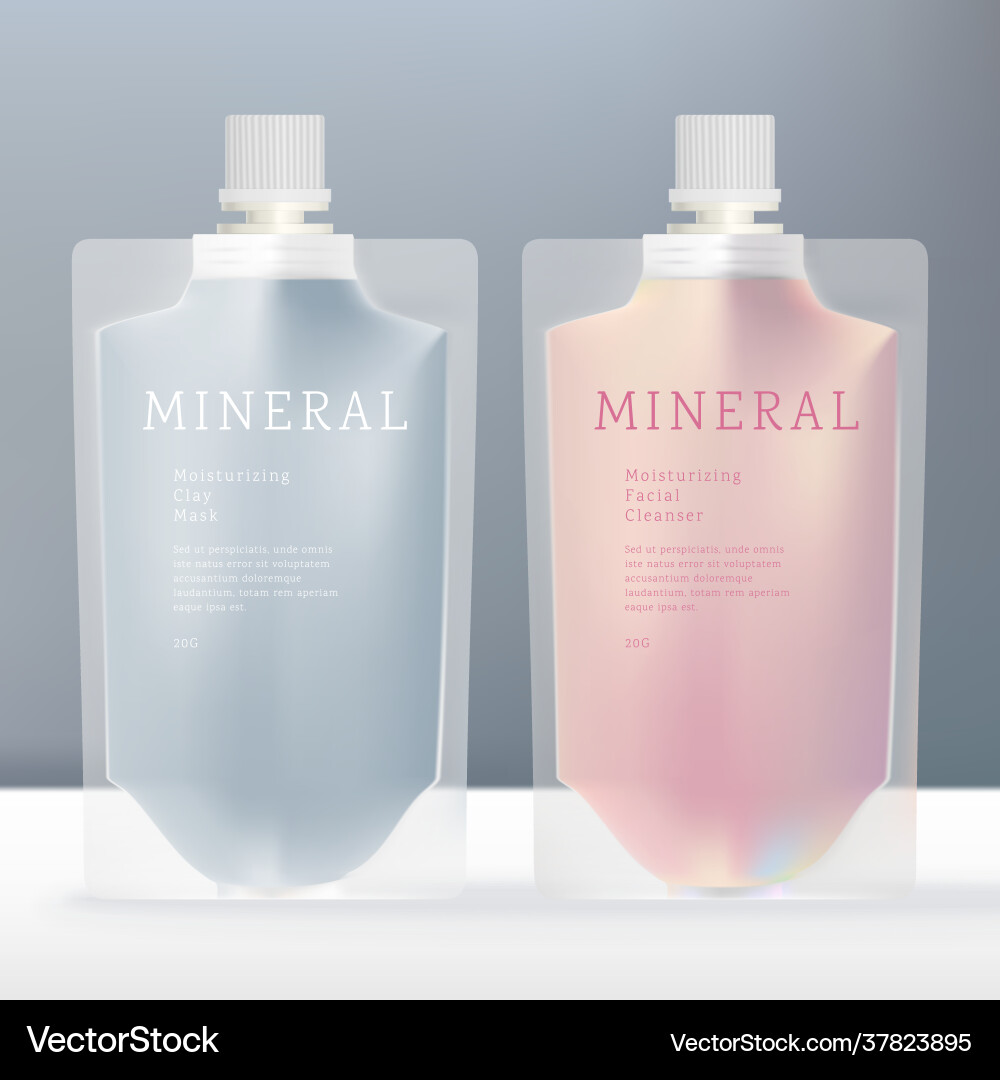 Beverage liquid or beauty translucent pack Vector Image