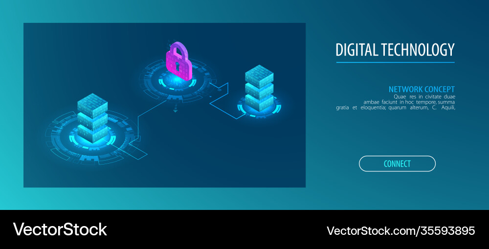 Big Data Cloud Processing Concept Vector Image