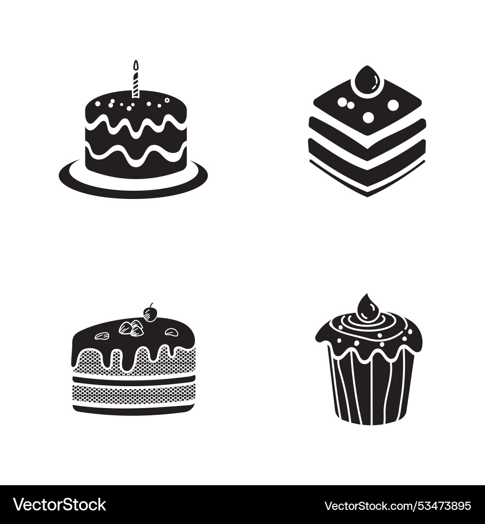 Cake icon design template – Royalty-Free Vector | VectorStock, image size:1000x1080