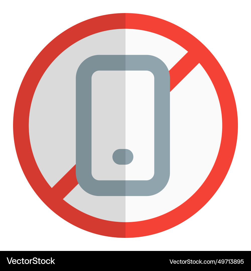 Cellular device usage is strictly prohibited Vector Image