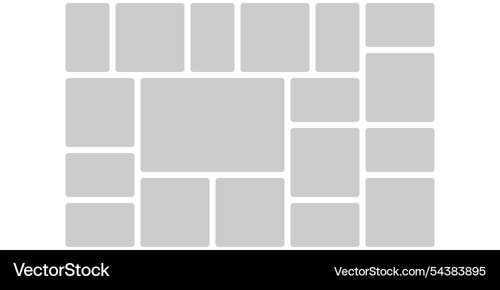Collage image frame grid template rectangle card Collage image frame grid template rectangle card vector image