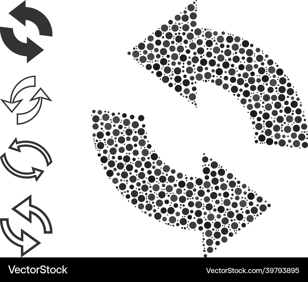 Dotted refresh mosaic of circles with similar Vector Image