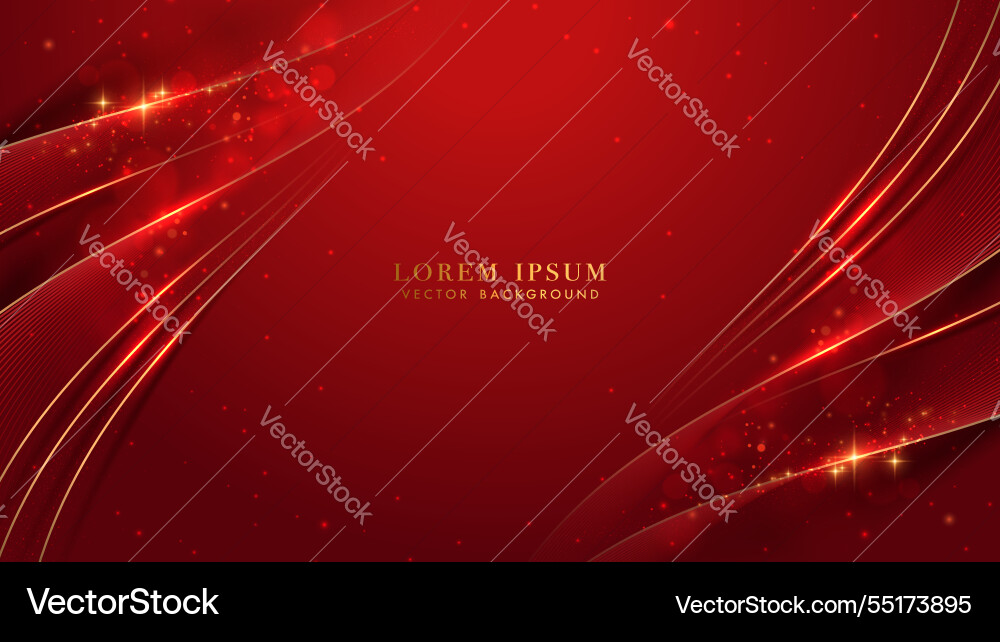 Golden lines with curve light sparkle glowing Vector Image