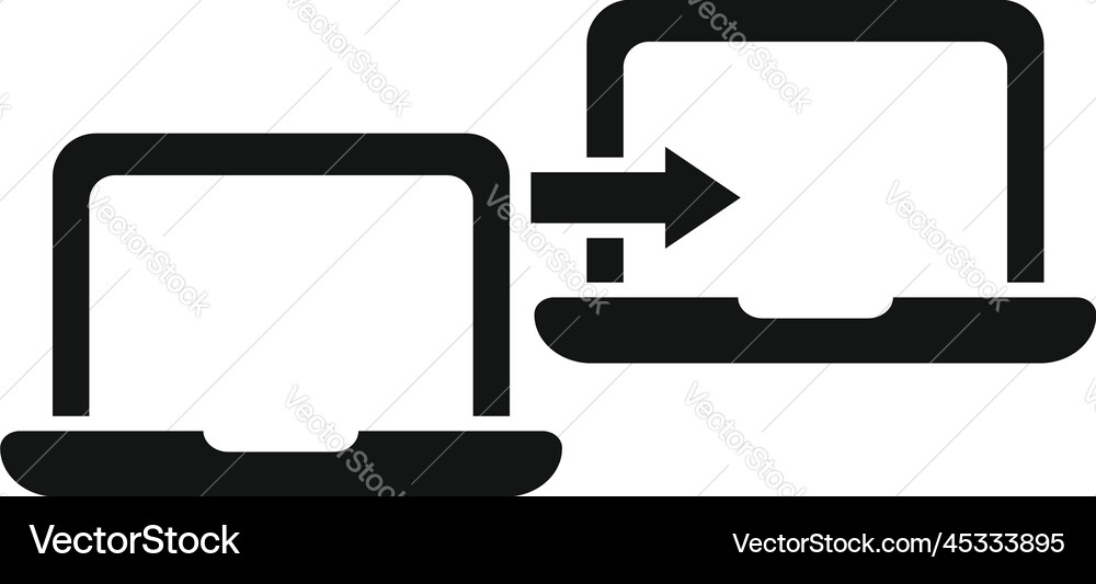 Laptop backup icon simple data cloud Laptop backup icon simple data cloud vector image