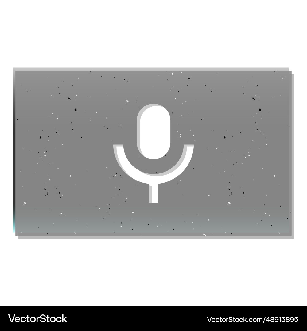 Microphone on button rectangle icon Microphone on button rectangle icon vector image