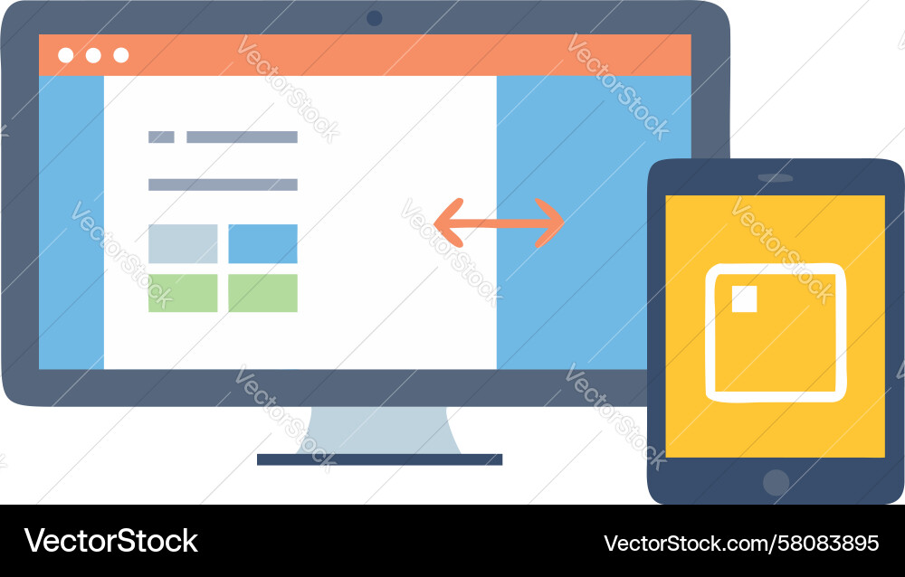 Mobile Device Data Sync Vector Image