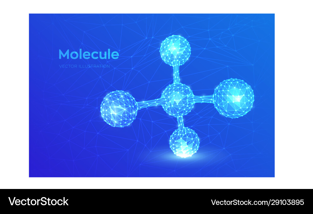 Molecule structure low poly abstract Molecule structure low poly abstract Vector Image