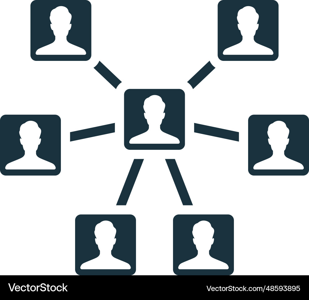 Networking icon monochrome simple sign from Vector Image
