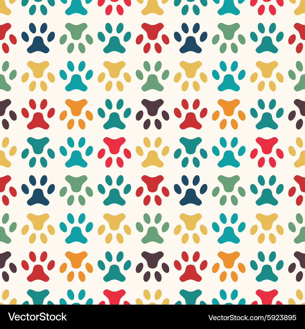 Paw Print Seamless Pattern vector image