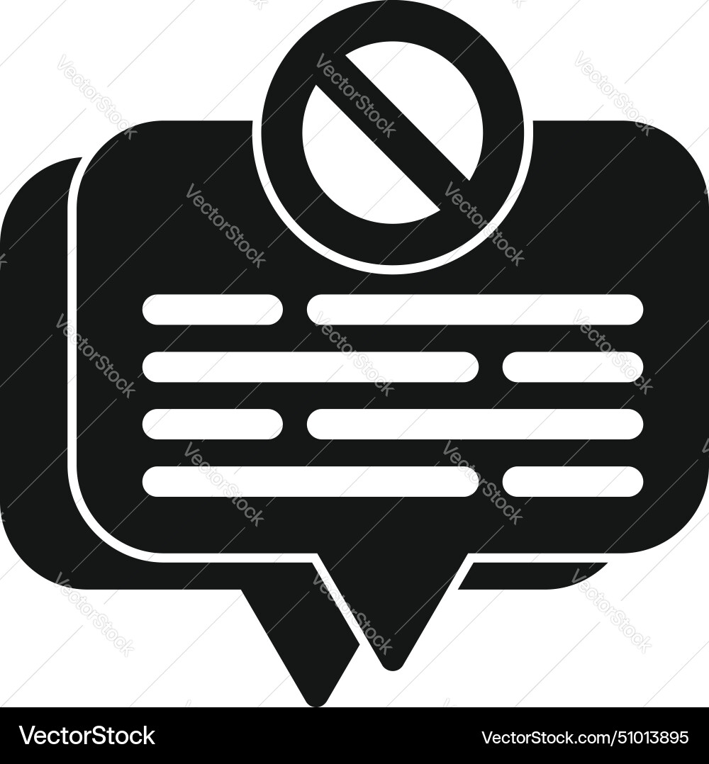 Rejected online message icon simple inform Rejected online message icon simple inform vector image