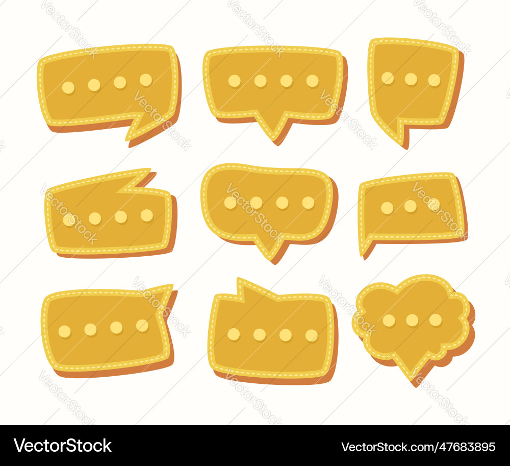 Speech bubble icons set for flat design element vector image