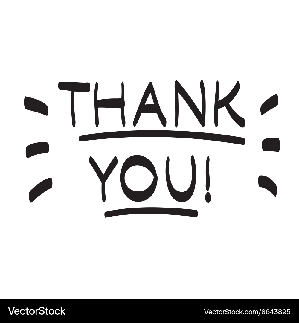 Thank you hand drawn scribble icon symbol Vector Image