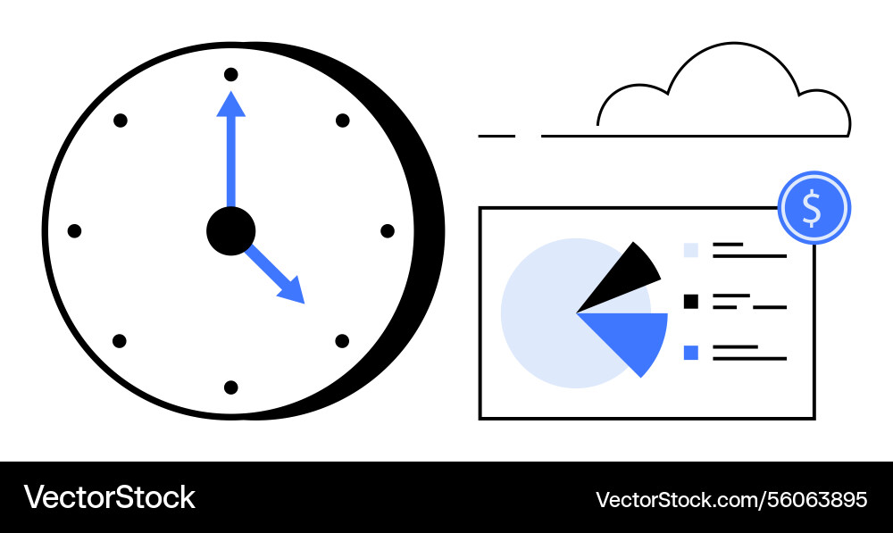 Time management and financial analysis with data Time management and financial analysis with data vector image