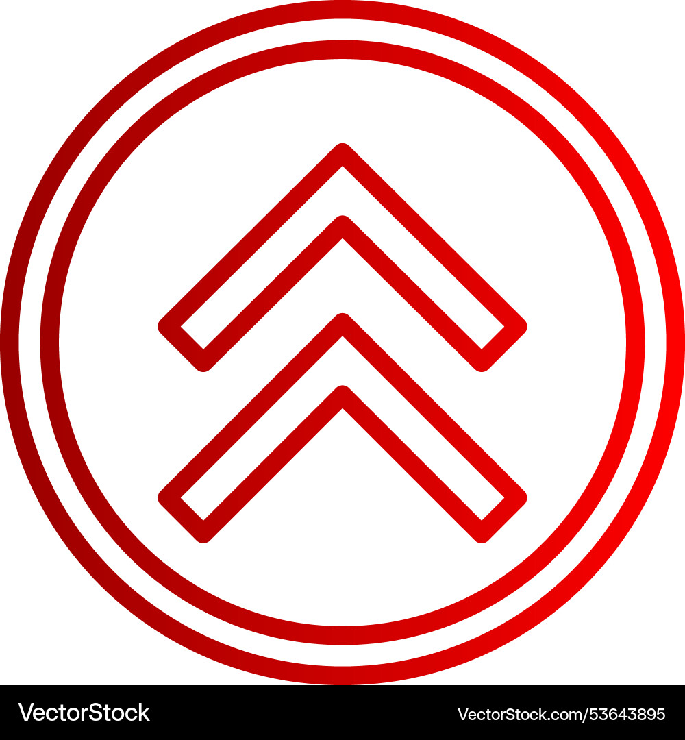 Up arrow line gradient icon Vector Image