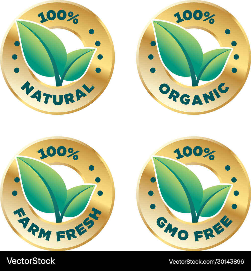 100 natürliche organische Farm frische gmo kostenlose Ikone Set 100 natürliche organische Farm frische gmo kostenlose Ikone Set vektorbild
