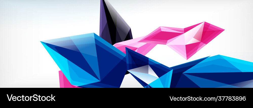 3d triangles and pyramids abstract vector image