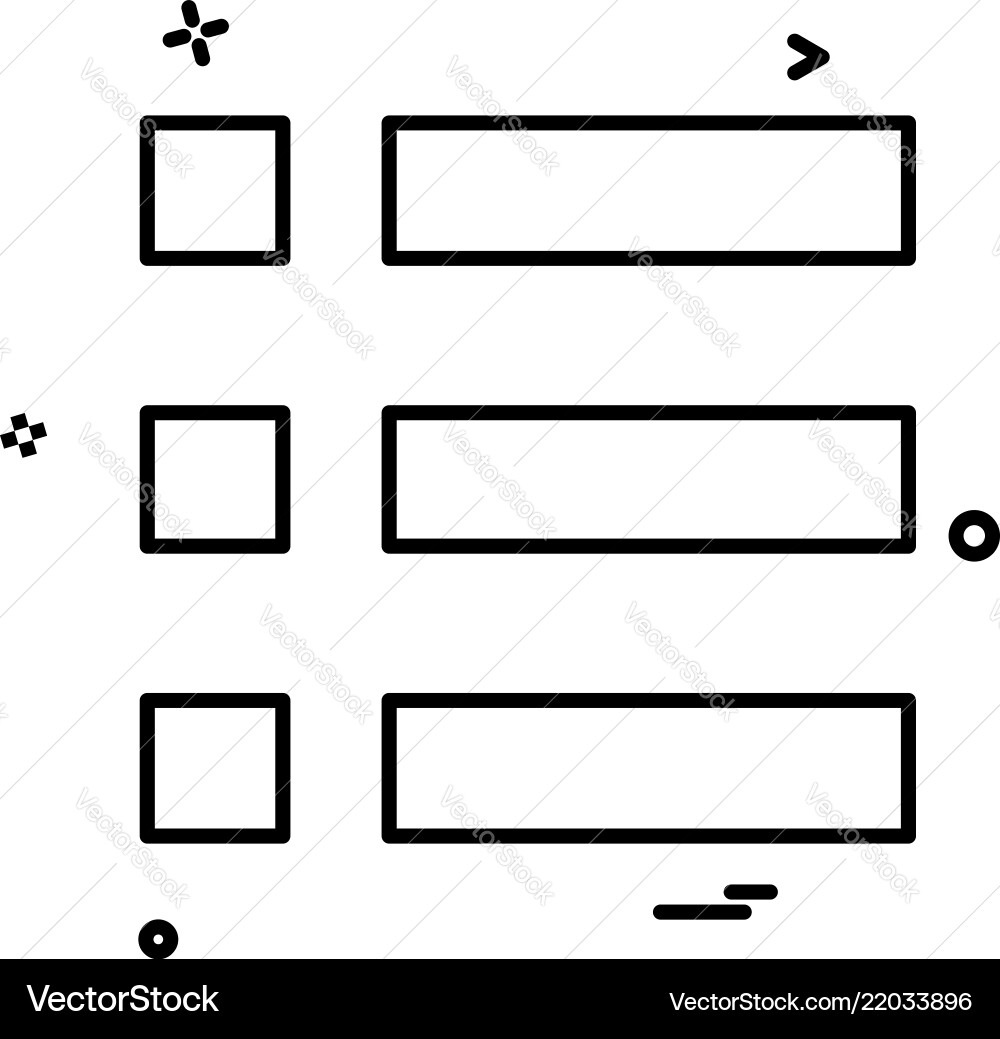 Bullet list menu options icon design Bullet list menu options icon design Vector Image