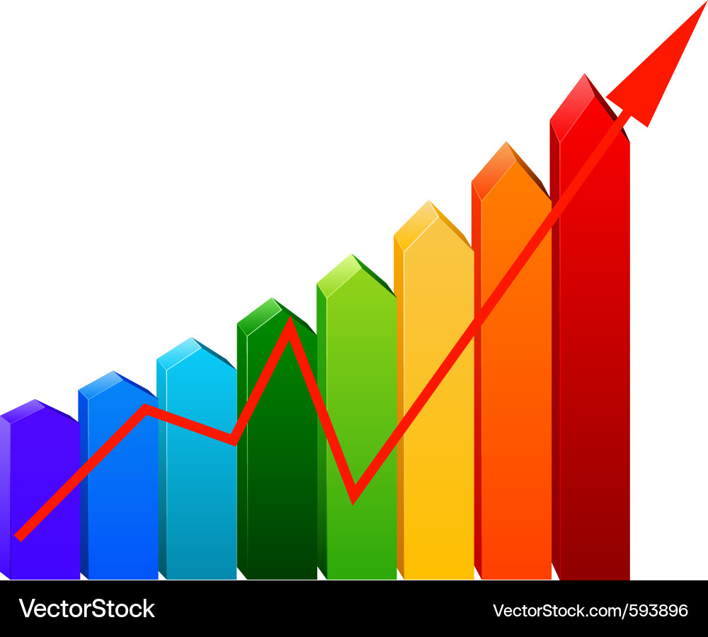 Business Growth Chart with Rising Arrows vector image